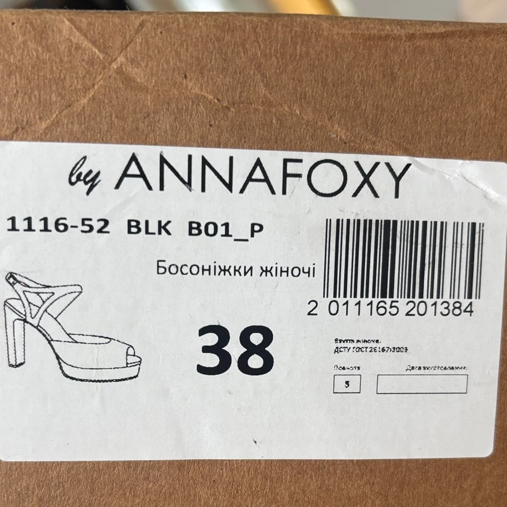 Black Strappy Platform Heels by Anna Foxy Euro 38 - Picture 5 of 5